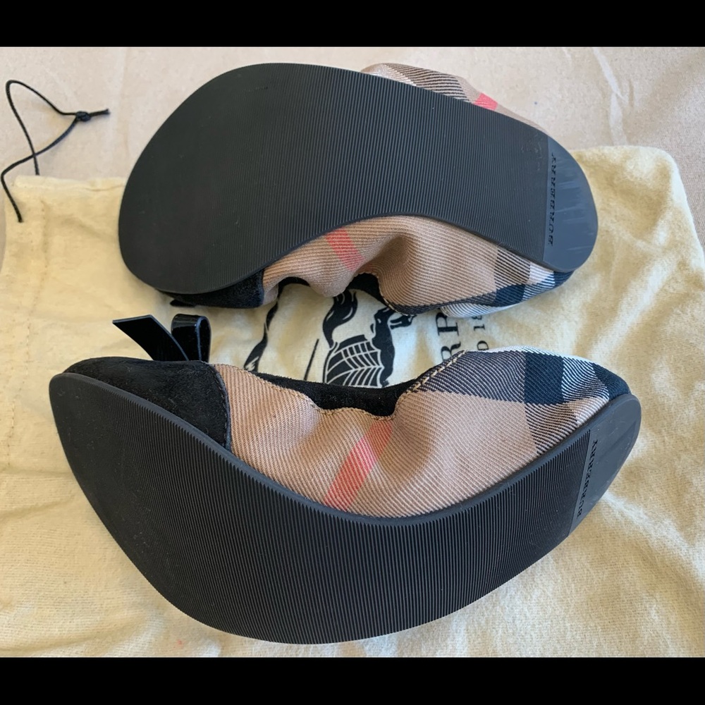 Burberry ballerina leather and suede bow flats - Picture 5 of 6